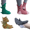 Shark Fish Chameleon Crocodile Knit Sock Cute Unisex Novelty Winter Warm Floor Knitting Sock Gifts for Woman Man