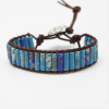 1pc Bohemian Trendy Rectangular Cylindrical Colorful Woven Stone Bracelet For Men Artificial Jewelry