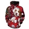 Europe and the United States new Christmas women's 3D snowman gift dog Christmas print hooded blouse sweater