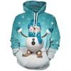 Europe and the United States new Christmas women's 3D snowman gift dog Christmas print hooded blouse sweater