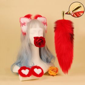 Fox Tail  Props Are Different (Option: Tail Headband Nipple Rose)